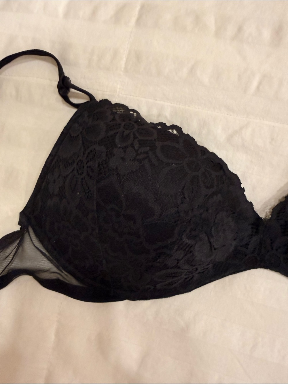 Victoria's Secret Black Floral Lace Push-Up Bra